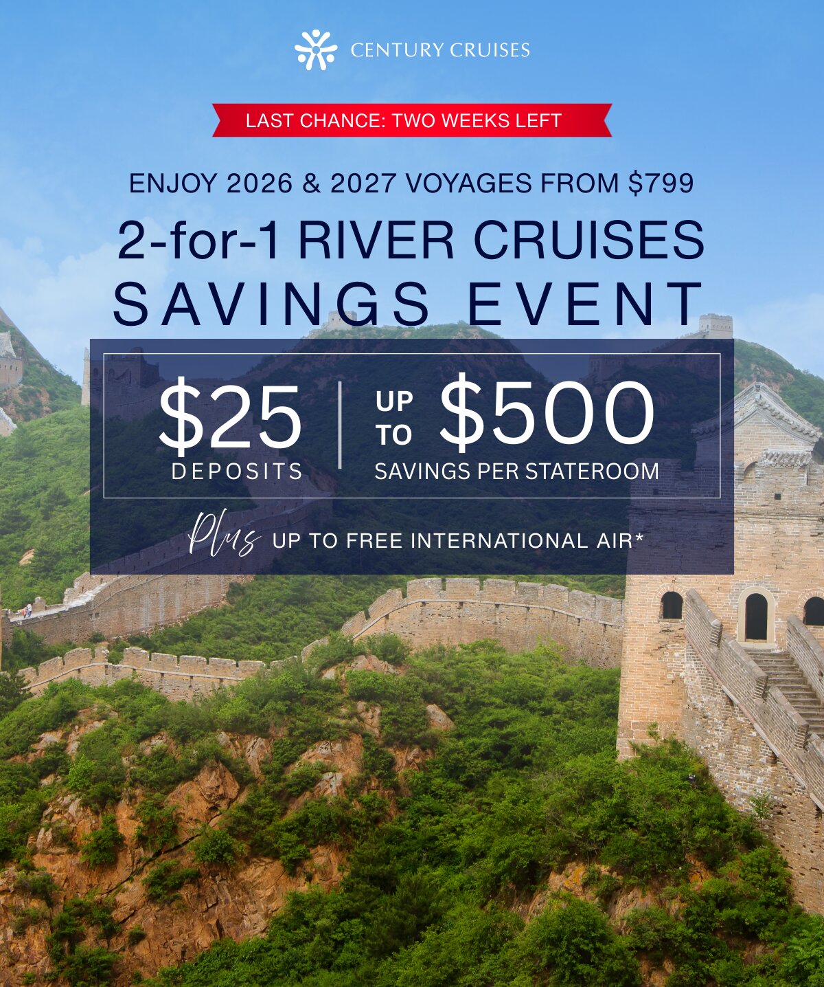 2-for-1 river cruises event