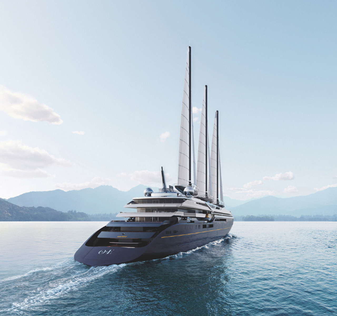 a beautiful Orient Express Sailing Yacht on the high seas