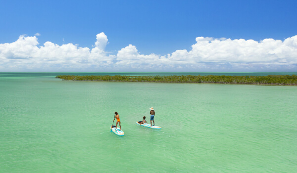 Arial shot of Key Largo, Florida