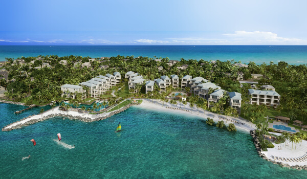 Arial shot of The Islands of Islamorada