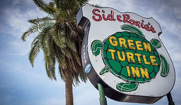 Road sign at Green Turtle Inn in Islamorada