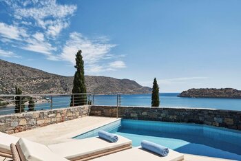 Deluxe Bungalow Seaview Private Heated Pool, at Phaea Blue, Elounda, Crete