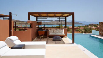 Luxury, 2 Bedroom Residence, Bedroom 1: 1 King, Bedroom 2: 2 Twin, Sea view, Balcony, at Domes of Elounda, Autograph Collection, Crete 