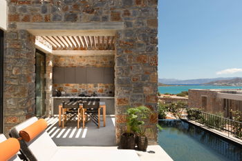 Core, 2 Bedroom Residence, Bedroom 1: 1 King, Bedroom 2: 2 Twins, Sofa bed, Inland view, Terrace, at Domes of Elounda, Autograph Collection, Crete 