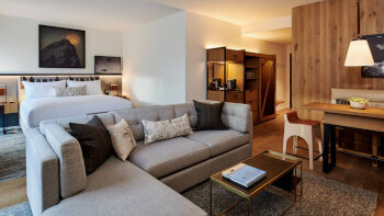 Junior Suite, 1 King, Non-Private Sofa bed, Top floor, Fireplace, at The Cloudveil