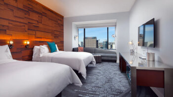 2 Double Beds, Partial Mountain View, Deluxe Guest Room, at W Seattle
