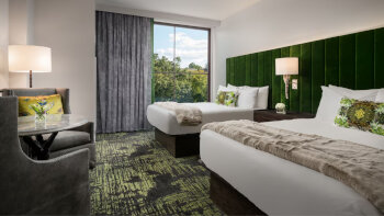 Two Queen Falls View, Guest room, 2 Queen, Falls view, at Grand Bohemian Lodge Greenville, Autograph Collection