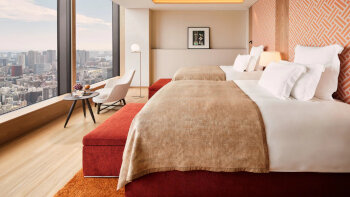 Deluxe, Guest room, 2 Double, Skyline view, at Bvlgari Hotel Tokyo