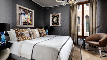 1 King Bed, Grand Canal View, Corner, Standing Only Balcony, Patron Suite, at The Gritti Palace