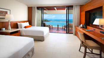 Ocean Front - 2 Beds, Guest room, 2 Double, Oceanfront, Main Tower, Balcony, at Mauna Kea Beach Hotel