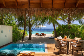Deluxe Beach Bungalow with Pool, at Huvafen Fushi Maldives