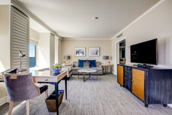Lake Washington Suite, 1 King, at Woodmark Hotel, Yacht Club & Spa