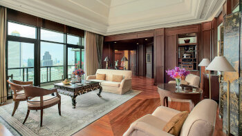 The Peninsula Suite: 1 King Bed and 2 Twin Beds, at The Peninsula Bangkok