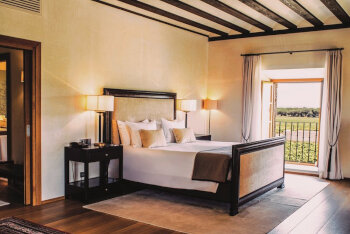 Master Suite 1076 sq feet King Bed. Access to Spa Winery, at Abadia Retuerta LeDomaine