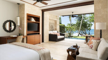 West Beach Plunge King, Guest room, 1 King, Sofa bed, Beachfront, Ground floor, Plunge pool, at Dorado Beach, a Ritz-Carlton Reserve