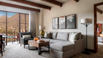 1 Bedroom Executive Suite, 1 King, Private Sofa bed, Canyon View, Balcony, at The Ritz-Carlton, Dove Mountain