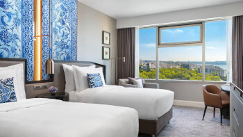 2 Twin/Single Beds, Partial Bosphrous View, Guest Room, at The Ritz-Carlton, Istanbul