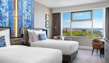 2 Twin/Single Beds, Partial Bosphrous View, Club Lounge Access, Guest Room, at The Ritz-Carlton, Istanbul