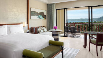 Club Ocean View Room, Club level, Guest room, 1 King, Ocean view, Balcony, at The Ritz-Carlton Sanya, Yalong Bay