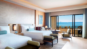 Ocean View Room, Guest room, 2 Double, South China Sea view, Balcony, at The Ritz-Carlton Sanya, Yalong Bay