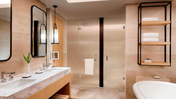 Club Lagoon Suite, Club level, Parlor, 1 King, Courtyard view, Pool access, Balcony, at The Ritz-Carlton Sanya, Yalong Bay