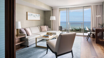 Grand Ocean View Room, Guest room, 1 King, Sofa bed, Balcony, at The Ritz-Carlton Residences, Waikiki Beach