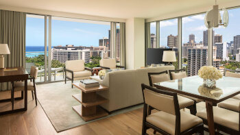 2 Bedroom Suite, Bedroom 1: 1 King, Bedroom 2: 1 Queen(s), Sofa bed, Deluxe Ocean view, at The Ritz-Carlton Residences, Waikiki Beach