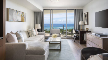 Deluxe Ocean View Suite, 1 Bedroom Suite, 2 Doubles, Sofa bed, Balcony, at The Ritz-Carlton Residences, Waikiki Beach