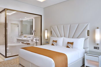 Family Room, Connecting Guest room, Bedroom 1: 1 King, Bedroom 2: 2 Twin/Single Bed(s), at The St. Regis Dubai, The Palm
