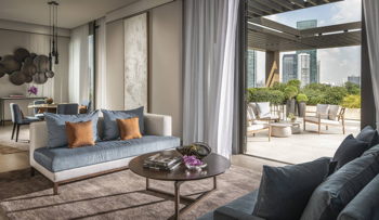 Riverside Terrace Suite, One King Bedroom, at Four Seasons Hotel Bangkok at Chao Phraya River