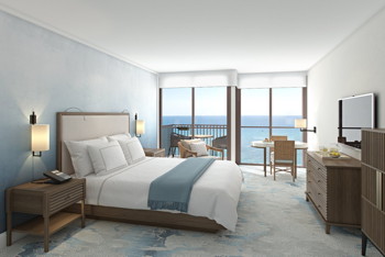 Deluxe Ocean View, One King Bed, at Halepuna Waikiki by Halekulani
