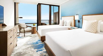 Deluxe Ocean View, Two Doubles, at Halepuna Waikiki by Halekulani