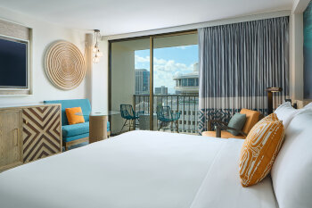 Partial Ocean View: 1 King Bed, at Waikiki Beachcomber by Outrigger
