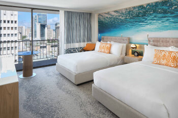 Waikiki View: 2 Double Beds, at Waikiki Beachcomber by Outrigger