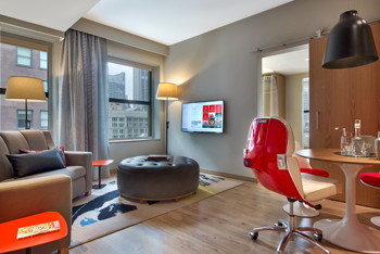 ADA Accessible Grand Chamber King Suite, at Virgin Hotels Chicago