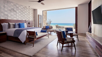Family Cortes Beachfront, 2 Bedroom Suite, Bedroom 1: 1 King, Bedroom 2: 2 Queen, Sofa bed, at Zadun, a Ritz-Carlton Reserve