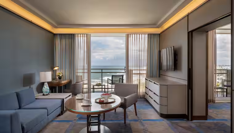 King Plaza Vista Premium Suite with Sea View, at The Vista at Hilton Tel Aviv