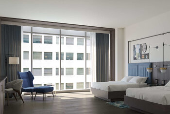 Monumental - Two Queen - Capital City View - Hearing/Mobility Roll-In Shower, at The Royal Sonesta Washington DC Capitol Hill