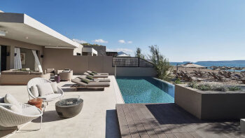 EWOW Beachfront Infinity, 2 Bedroom Villa, Bedroom 1: 1 King, Bedroom 2: 1 Twin, Sea view, at W Costa Navarino