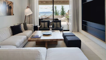 WOW Agora Beachfront, 2 Bedroom Suite, Bedroom 1: 1 King, Bedroom 2: 2 Twin, Sea view, Terrace, at W Costa Navarino