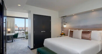 1 King Bed Deluxe Junior Suite Water View, at Hotel 1000 Seattle