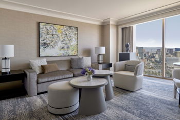 ADA Accessible Strip View One-Bedroom Suite with Roll-In Shower, at Four Seasons Hotel Las Vegas