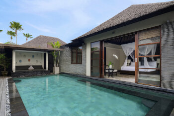 3 Bedroom Royal Pool Villa, 3 Double Beds, at Peppers Seminyak