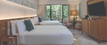 Deluxe Casita 2 Queen, 504sf,46sm, Garden View, Soaking Tub, Separate Shower, at Fairmont Mayakoba