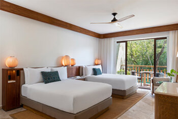 Signature Casita 2 Queen 504sf,46sm, Lagoon View, Soaking Tub, Separate Shower, at Fairmont Mayakoba