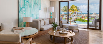 Beach Front Suite 1kb 963sf,89sm, on the Beach, Infinity Pool, Butler Service, at Fairmont Mayakoba