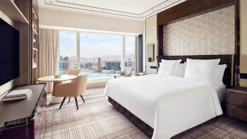 Renovated Superior Harbour-view Room, at Four Seasons Hotel Hong Kong
