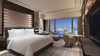 Renovated Executive Harbour-view Room, King, at Four Seasons Hotel Hong Kong