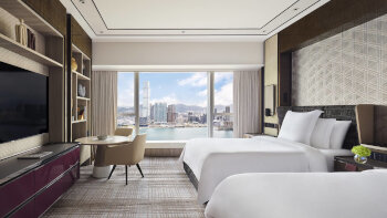 Renovated Executive Harbour-view Room, Doubles, at Four Seasons Hotel Hong Kong