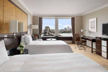 Deluxe Darling Harbour Room, Single Beds, at Shangri-La Hotel Sydney